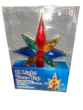 11 light star tree topper double sides with lights